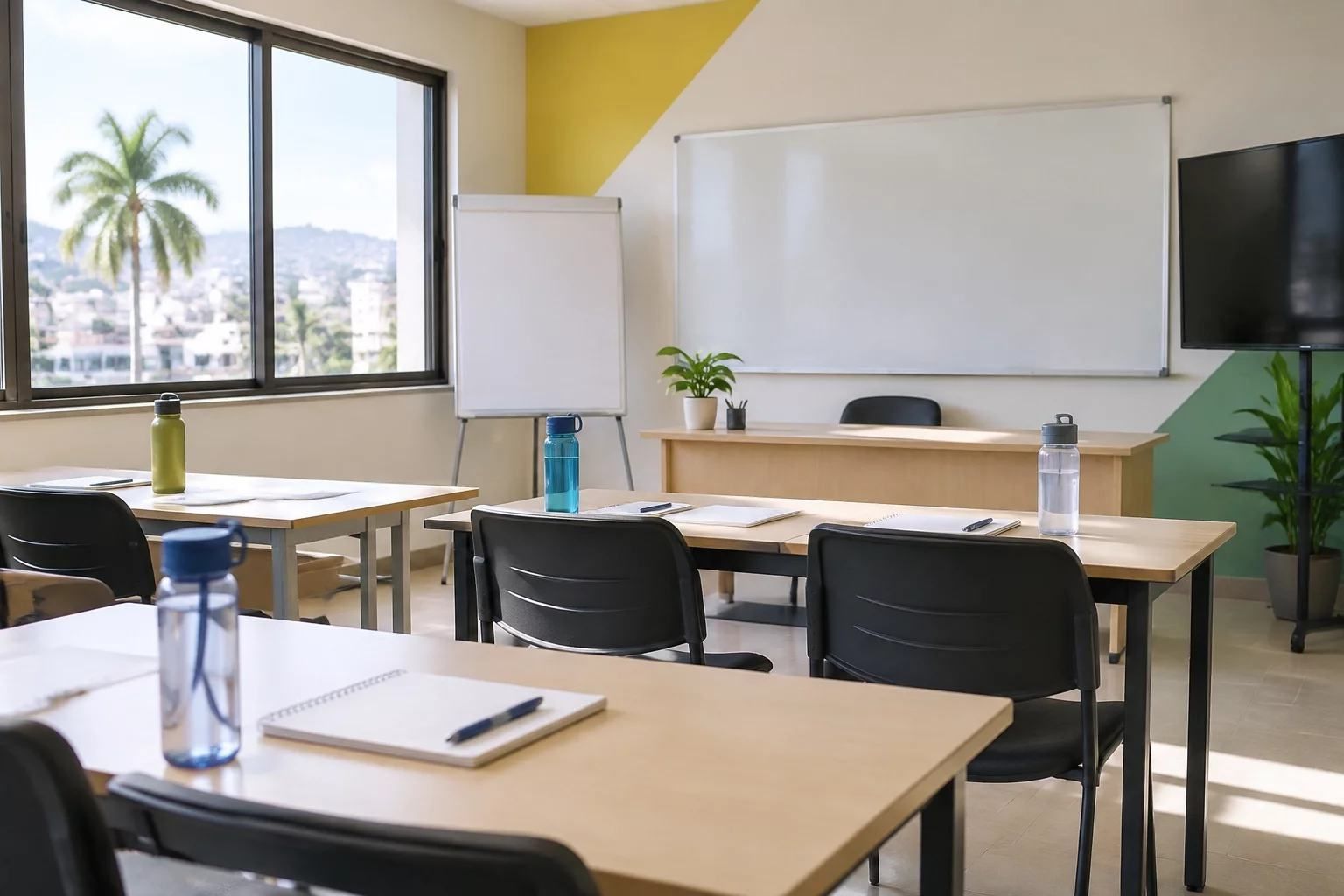 Sala preparada para a aula experimental