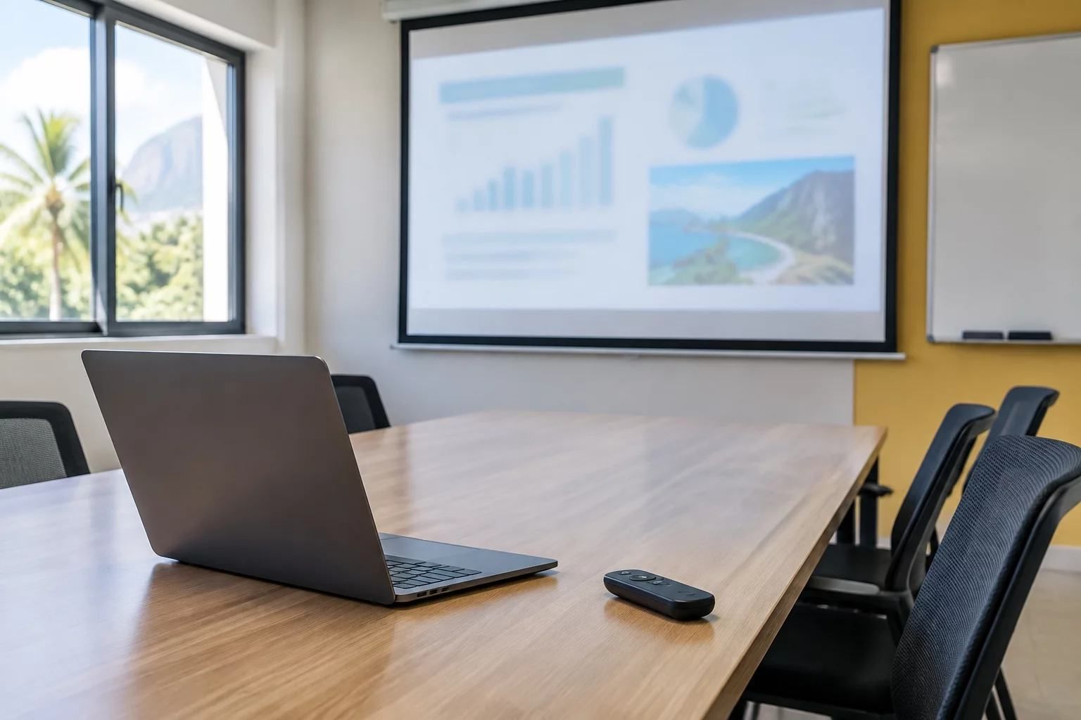 Sala de reunião com projetor